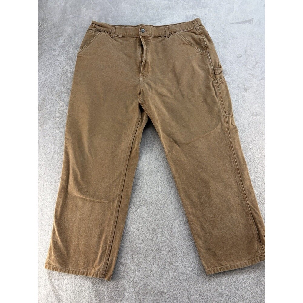 Carhartt Dungaree Pants Mens 40x30 Khaki Twill Relaxed Straight Work